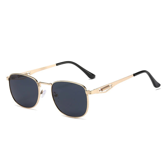 SHAUNA Square Metal Gradient Sunglasses – Retro UV400 Unisex Punk Shades