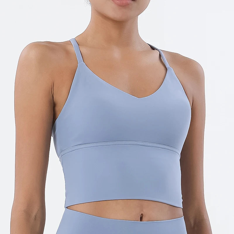 SOISOU S-XL Nylon Sports Bra Top - Breathable Bralette for Active Women