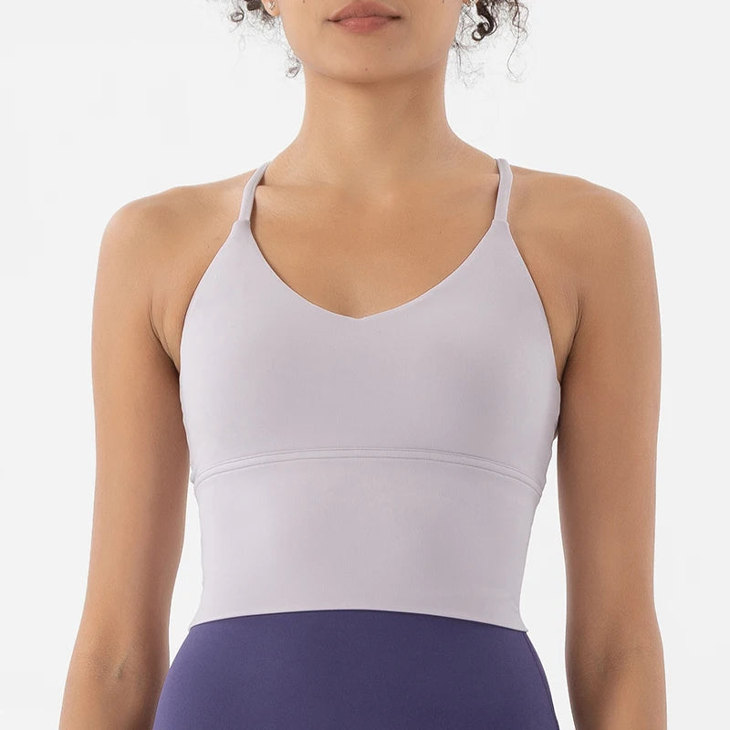 SOISOU S-XL Nylon Sports Bra Top - Breathable Bralette for Active Women