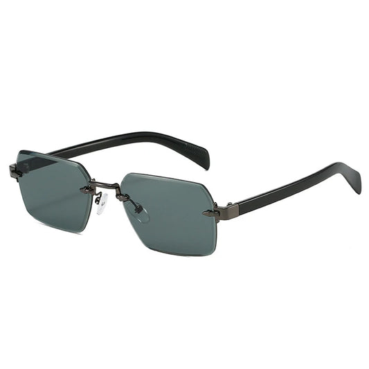 SHAUNA Square Rimless Gradient Sunglasses – Fashion UV400 Unisex Punk Shades