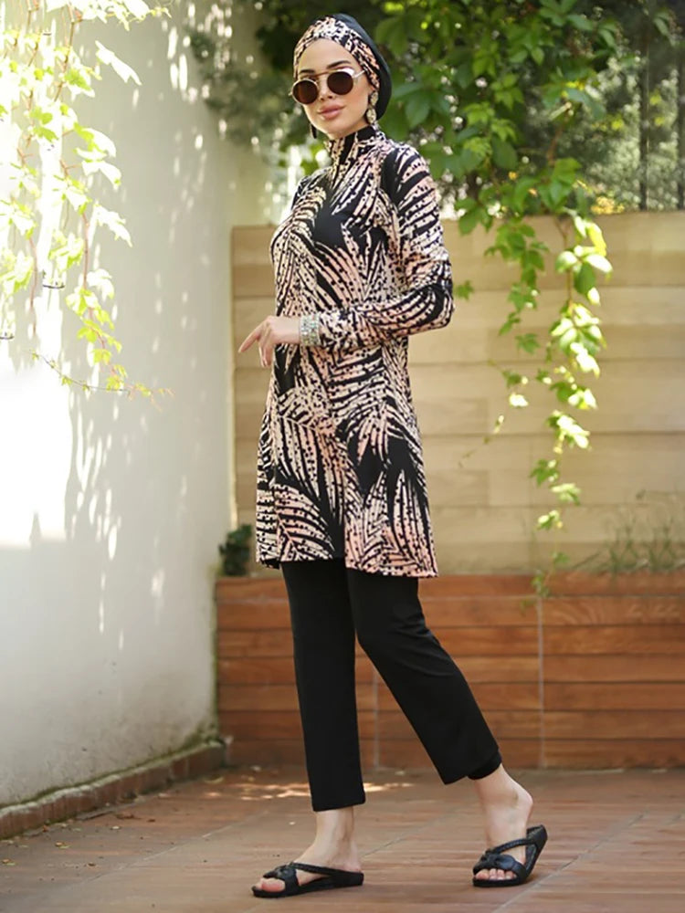 Plus Size Long-Sleeve Modest Burkini Cover-Up