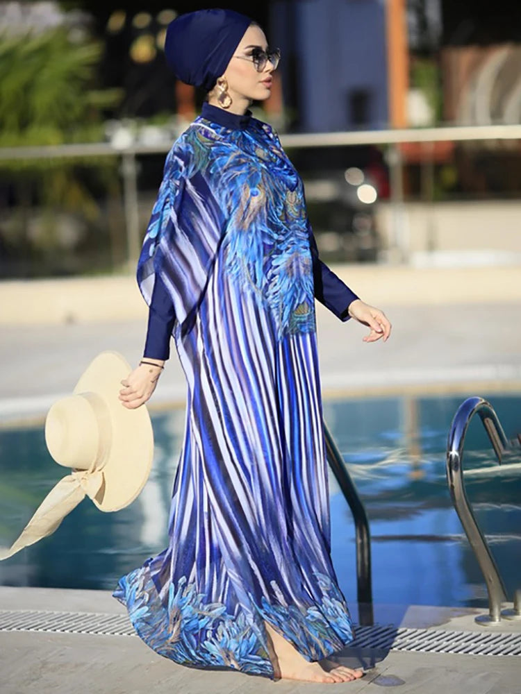 3/4 Pcs Burkini Femmes Women's Muslim Swimwear