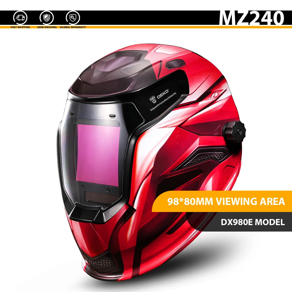 DEKO Solar Auto-Darkening Welding Helmet – Adjustable Shade 4/9–13 for MIG, MMA & Arc, New Design
