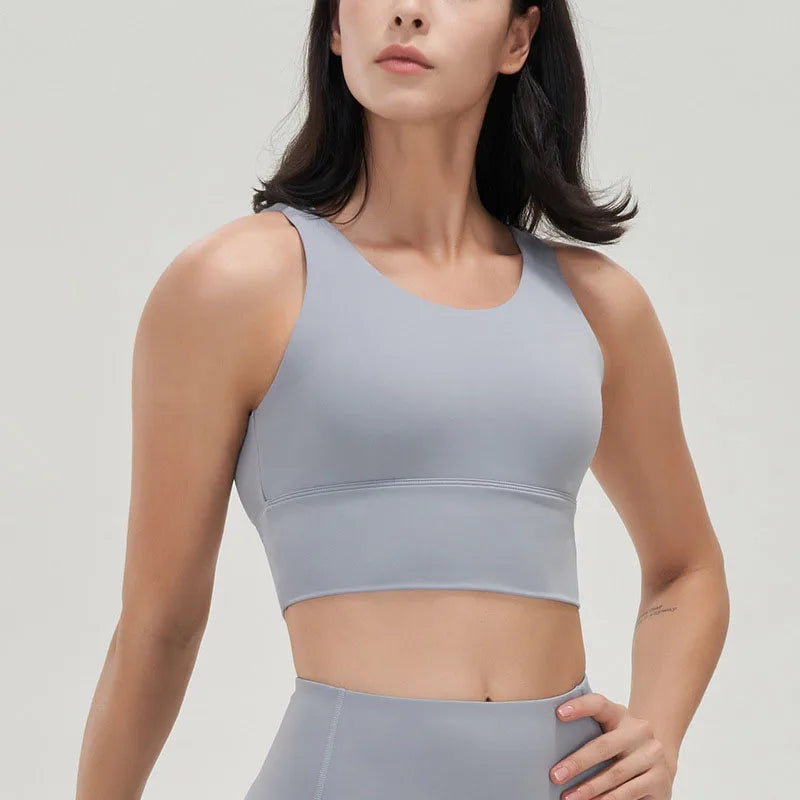 SOISOU Women’s Yoga Sports Bra - Deep V Design, Removable Cups, Comfortable Fit