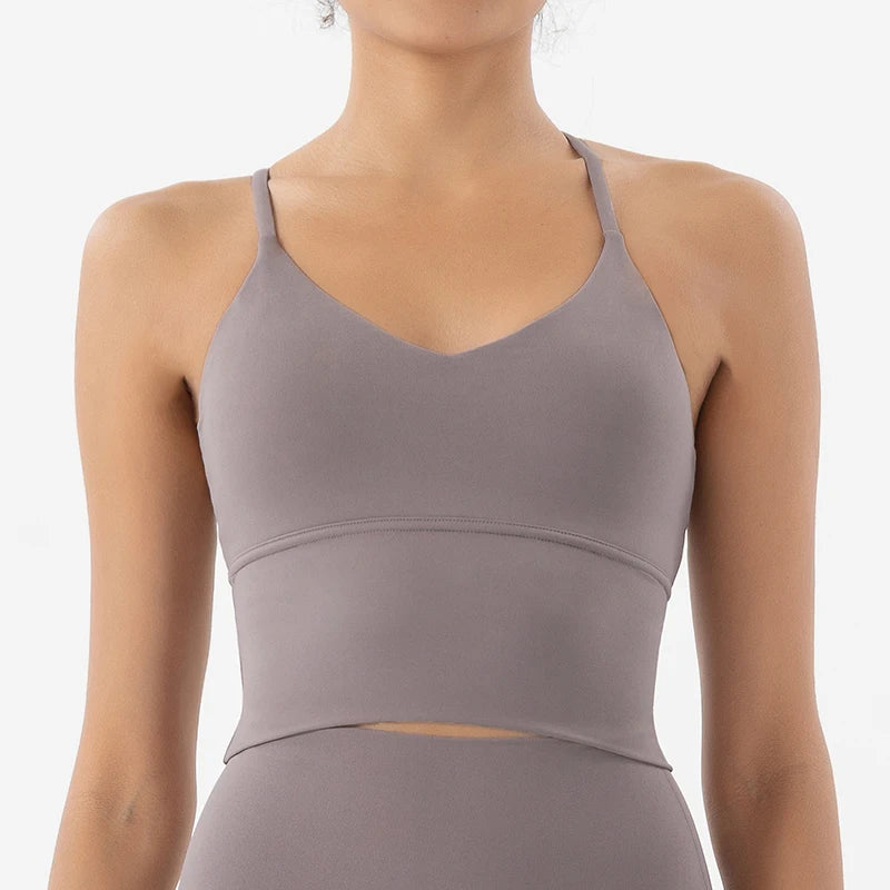 SOISOU S-XL Nylon Sports Bra Top - Breathable Bralette for Active Women