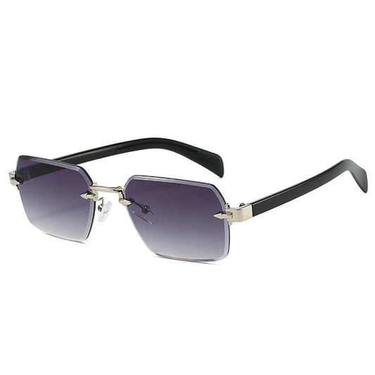 SHAUNA Square Rimless Gradient Sunglasses – Fashion UV400 Unisex Punk Shades