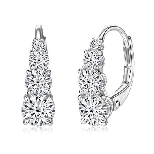 IOGOU Luxuriöse Moissanit-Creolen – 1,86 Karat, 925er Sterlingsilber, Vintage-Stil