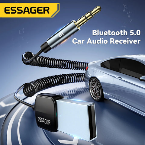 Essager Bluetooth Aux Adapter - USB to 3.5mm Wireless Audio Transmitter for Car Stereo