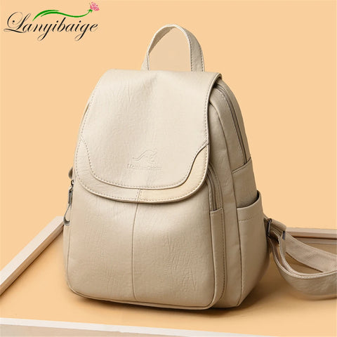 Stylish Large Capacity Leather Backpack Purse for Women