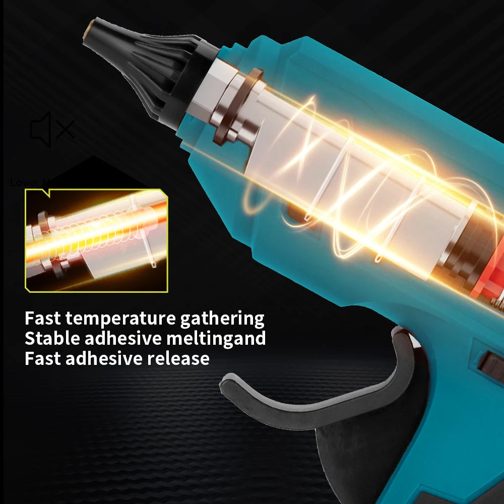 NEWBENY 280°C Cordless Hot Glue Gun – 11mm with 10 Glue Sticks for DIY & Repairs, Compatible with Makita Battery Pin