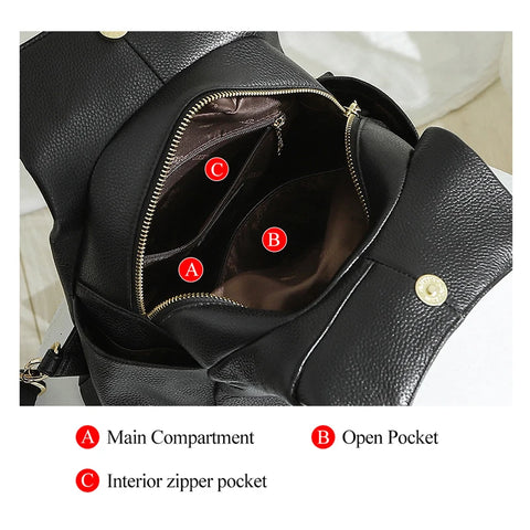 FOXER Women's Genuine Leather & Microfiber Backpack