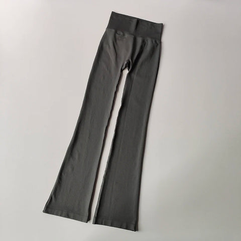 Naadloze, uitlopende yogabroek met hoge taille – Compressiefit liftende legging voor buiten- en fitnesskleding