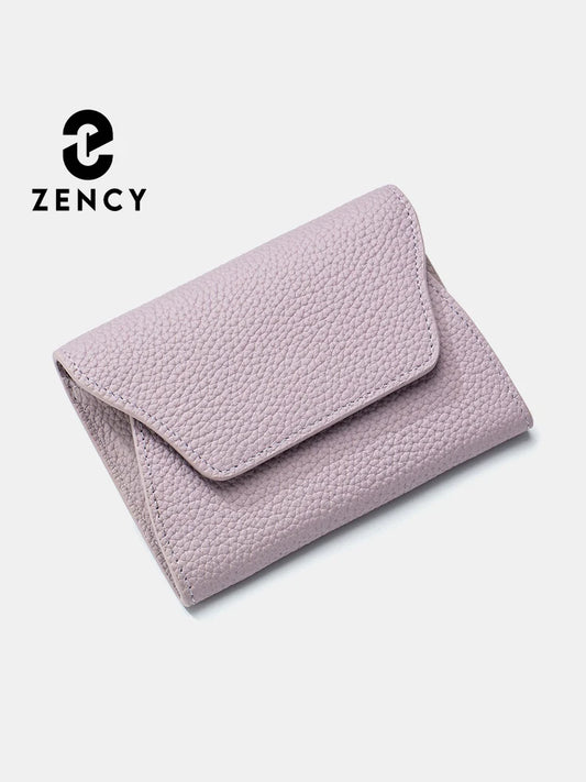 Zency Women's Genuine Leather Wallet Case: Elegant Mini Organizer for Cards and Coins