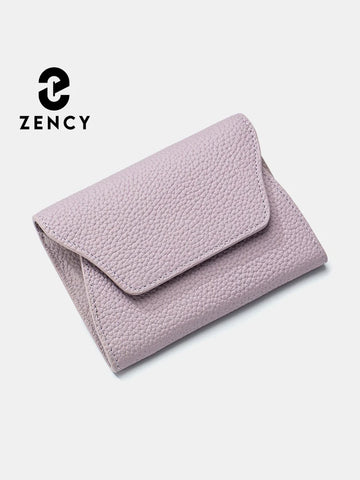 Zency Women's Genuine Leather Wallet Case: Elegant Mini Organizer for Cards and Coins