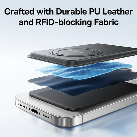 Baseus Magnetic Wallet Stand Case for iPhone 12-16 Pro Max - Slim PU Leather with 3 Card Slots
