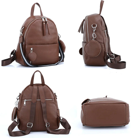 Zency Soft Cowhide Leather Backpack - Timeless Elegance for Everyday Adventures