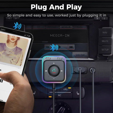 Joyroom Bluetooth Car Adapter with Dual Mics & ENC Noise Cancellation for Superior Wireless Audio