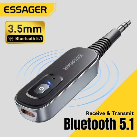 Essager Bluetooth 5.1 Audio Adapter - 2-in-1 Receiver & Transmitter for TV, Car & Earphones