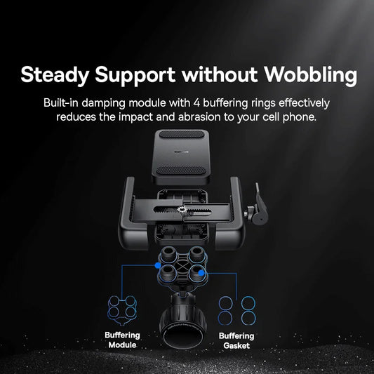 Baseus Bike Phone Holder - Shockproof Mount for iPhone, Xiaomi & Samsung - Secure GPS Clip for Cycling Adventures