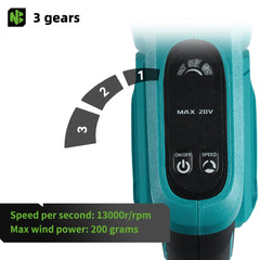 NEWBENY 3-Speed 350km/h Electric Leaf & Snow Blower – 270° Adjustable Cordless Blower Tool for Makita Battery Pin