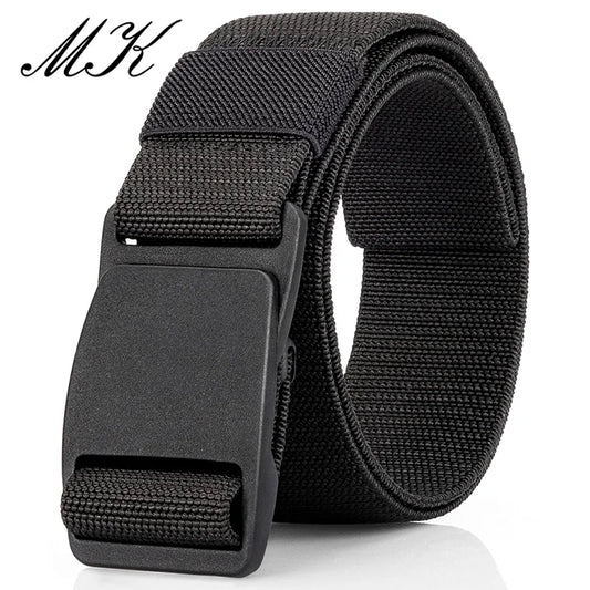 MaiKun Large-Size Nylon Web Belt – No-Hole Design with Plastic Buckle for Work & Military Use