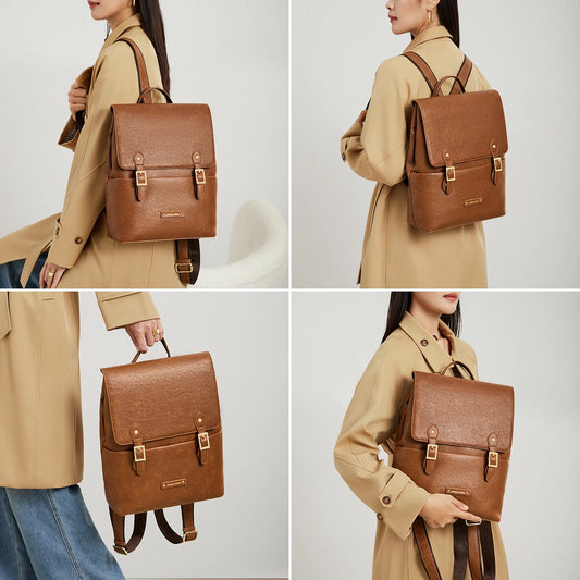 Cnoles Elegant Leather Women’s Anti-Theft Backpack