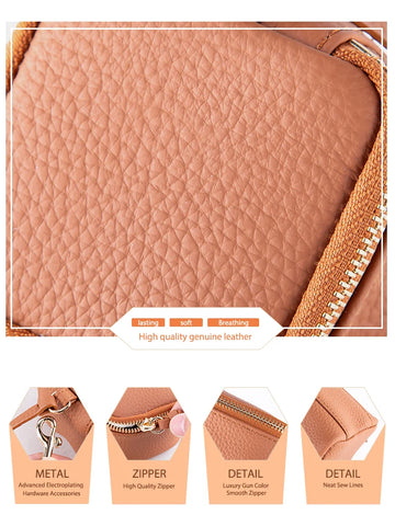 Zency 100% Echt Lederen Make-up Organizer Clutch