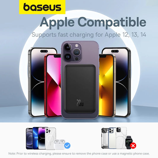 Baseus Core 5000mAh Magnetic Power Bank – Mini Wireless & 20W Wired Fast-Charge