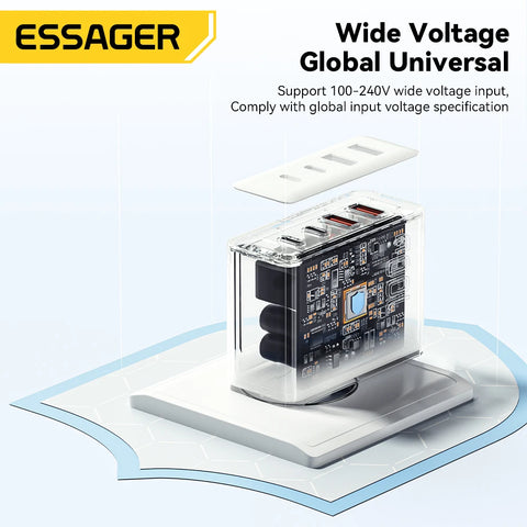 Essager 100W GaN USB-C Charger for Laptop & iPhone 16, Fast PD Charging, US/KR Plug, Compatible with MacBook & Samsung