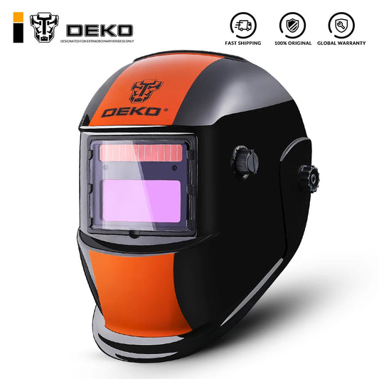 DEKO Orange S Solar Auto-Darkening Welding Helmet – For MIG, MMA & Plasma Cutting