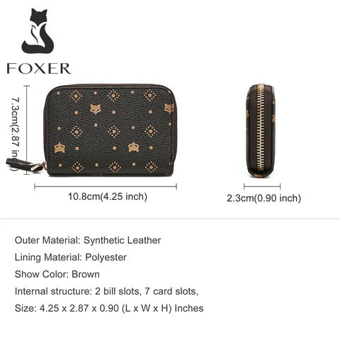 FOXER Damesmode Mini Kaarthouder Portemonnee - Stijlvolle Muntenbeurs voor Dames