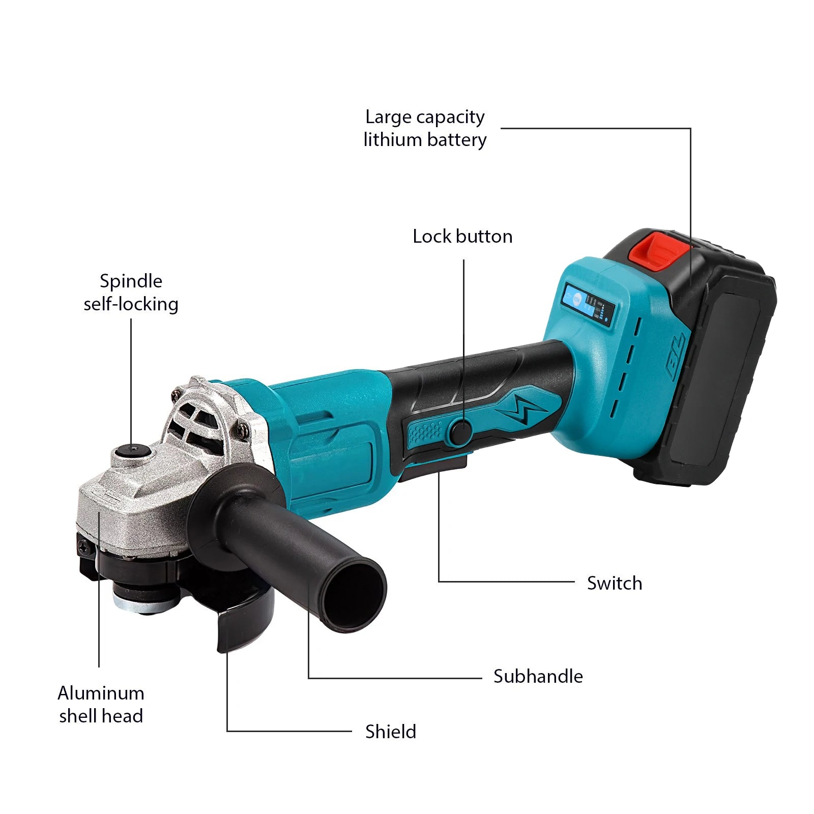 1000w 125mm bürstenloser elektrischer Winkels chl eifer 3-Gang-Schleifmaschine Holz bearbeitungs werkzeug für Makita 18V Batterie