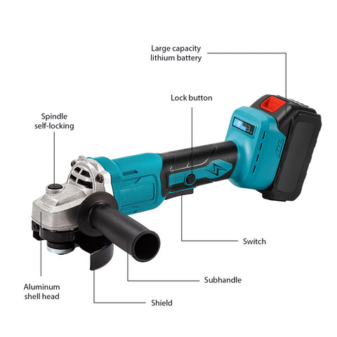 1000w 125mm bürstenloser elektrischer Winkels chl eifer 3-Gang-Schleifmaschine Holz bearbeitungs werkzeug voor Makita 18V Batterie