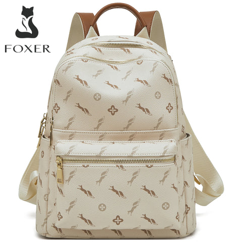 FOXER Women's Signature PVC Backpack: Fashionable Travel Rucksack for Ladies