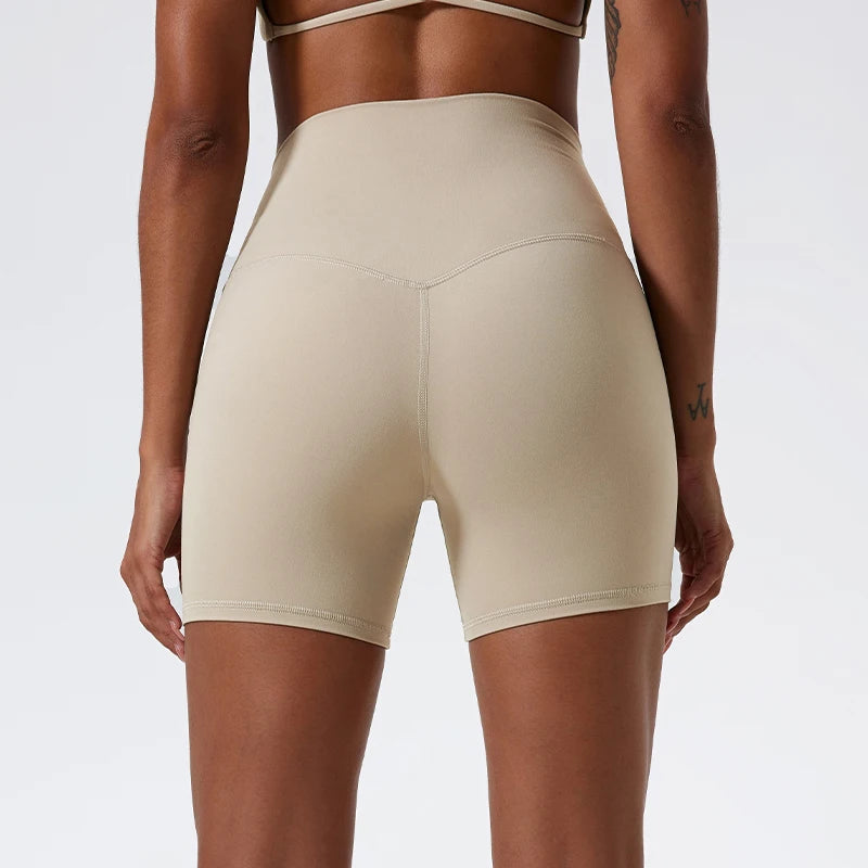 Hearuisavy High-Waist Yoga Shorts – Soft Butt-Lift Gym & Running Workout Shorts for Women