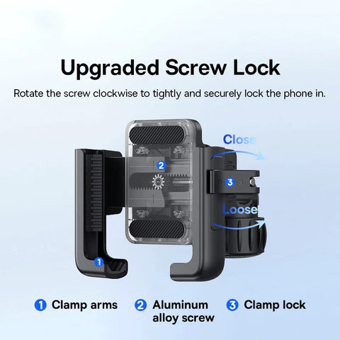 Baseus Bike Phone Holder - Shockproof Mount for iPhone, Xiaomi & Samsung - Secure GPS Clip for Cycling Adventures