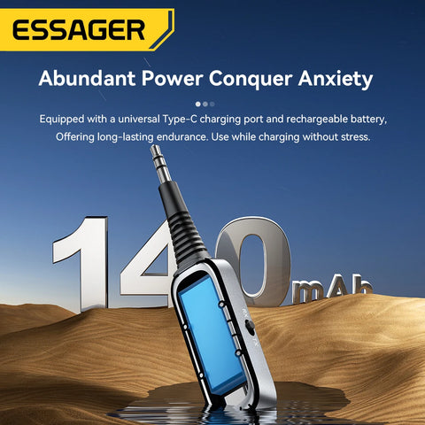 Essager Bluetooth 5.1 Audio Adapter - 2-in-1 Receiver & Transmitter for TV, Car & Earphones