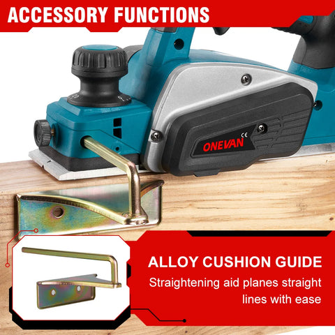 ONEVAN 82MM 30000RPM Bürstenlosen Elektrische Hobel Cordless Router Trimmer Holz Schleifen Schneiden Power Werkzeuge Für Makita Batterie pin