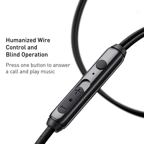 Baseus Bass Sound In-Ear Sport Earphones with Mic for Xiaomi, iPhone, Samsung - Perfect for Music Lovers