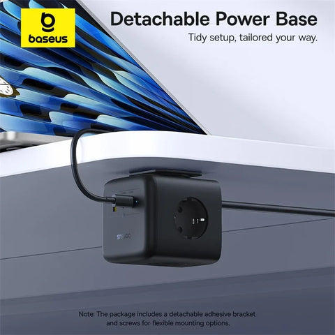 Baseus 67W GaN Fast Charger Power Strip - 3 AC Outlets & USB-C Fast Charging for Laptops, iPhones, Samsung, Xiaomi