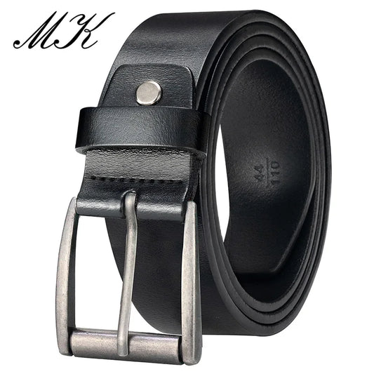 MaiKun Vintage Leather Belt – Genuine Leather with Alloy Pin Buckle for Men’s Jeans & Trousers