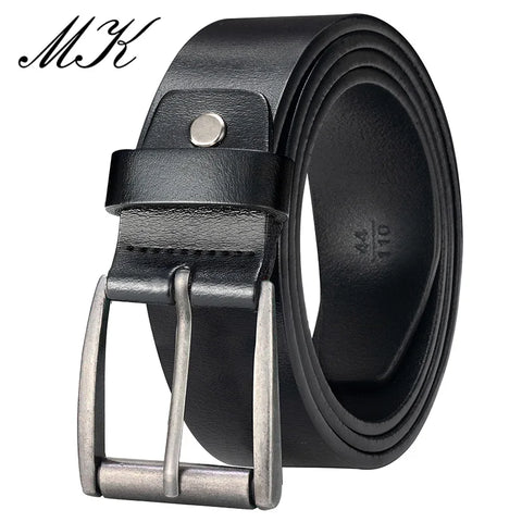MaiKun Vintage Leather Belt – Genuine Leather with Alloy Pin Buckle for Men’s Jeans & Trousers