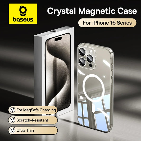 Baseus Magnetic Case for iPhone 16/15/14 Pro Max - MagSafe Compatible, Durable PC Protection for iPhone 13/12/11 Pro Max