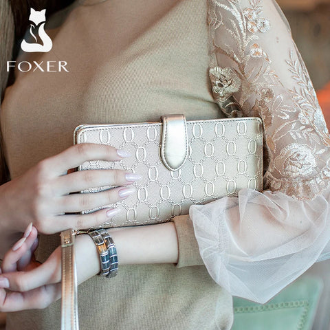 FOXER Spilt Leather Women's Long Wallet - 2025 Edition