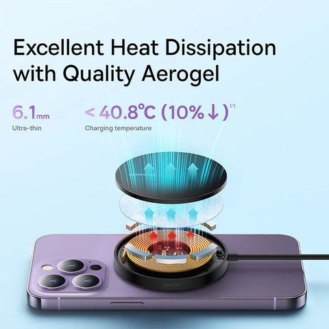 Baseus 15W Magnetic Wireless Charger for iPhone 14/15/16 - Fast Qi Charging Pad for Mini & Standard Models
