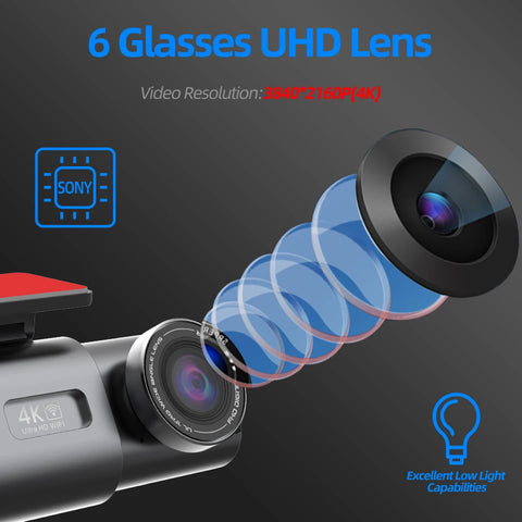 4K GPS WIFI Dashcam met nachtzicht