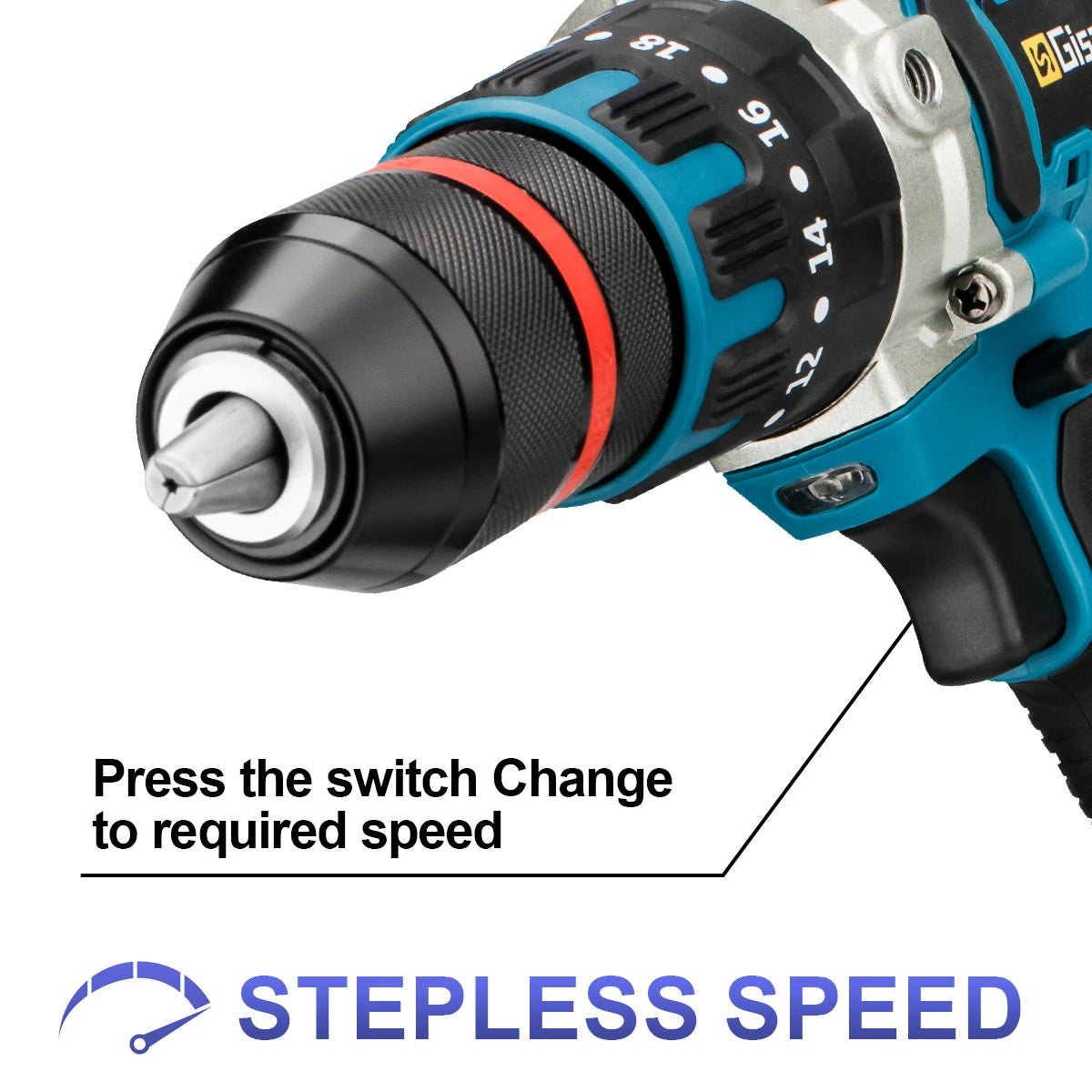 480Nm Brushless Cordless Impact Drill Driver – 13mm Electric Screwdriver for DIY, Compatible with Makita 18V Battery Pin