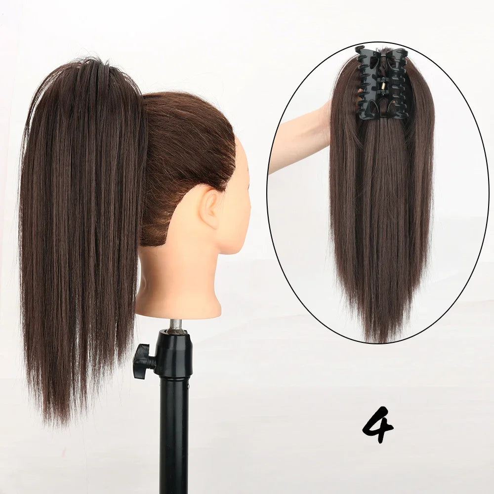Synthetic Claw Clip Ponytail Hair Extensions 16Inch