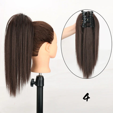 Synthetic Claw Clip Ponytail Hair Extensions 16Inch