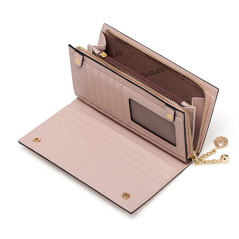 Cnoles Lange Envelop Portemonnee - Elegante Zachte Leren Clutch voor Dames